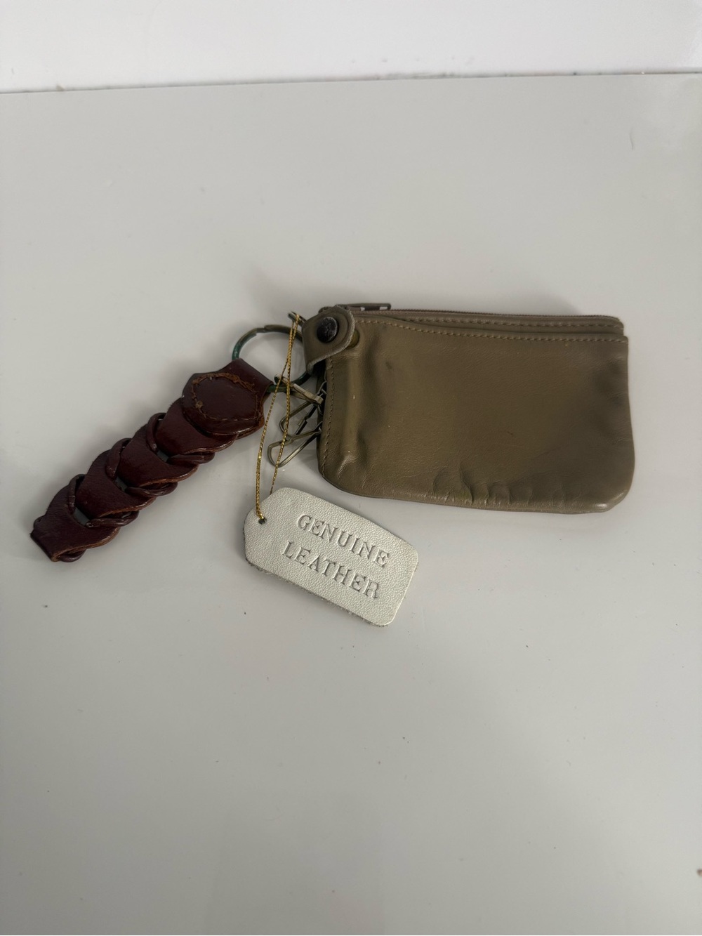 Vintage Ferree Genuine Leather Coin And Key Purse With Keychain